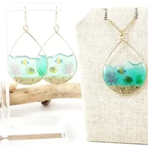 Under the sea earrings and necklace