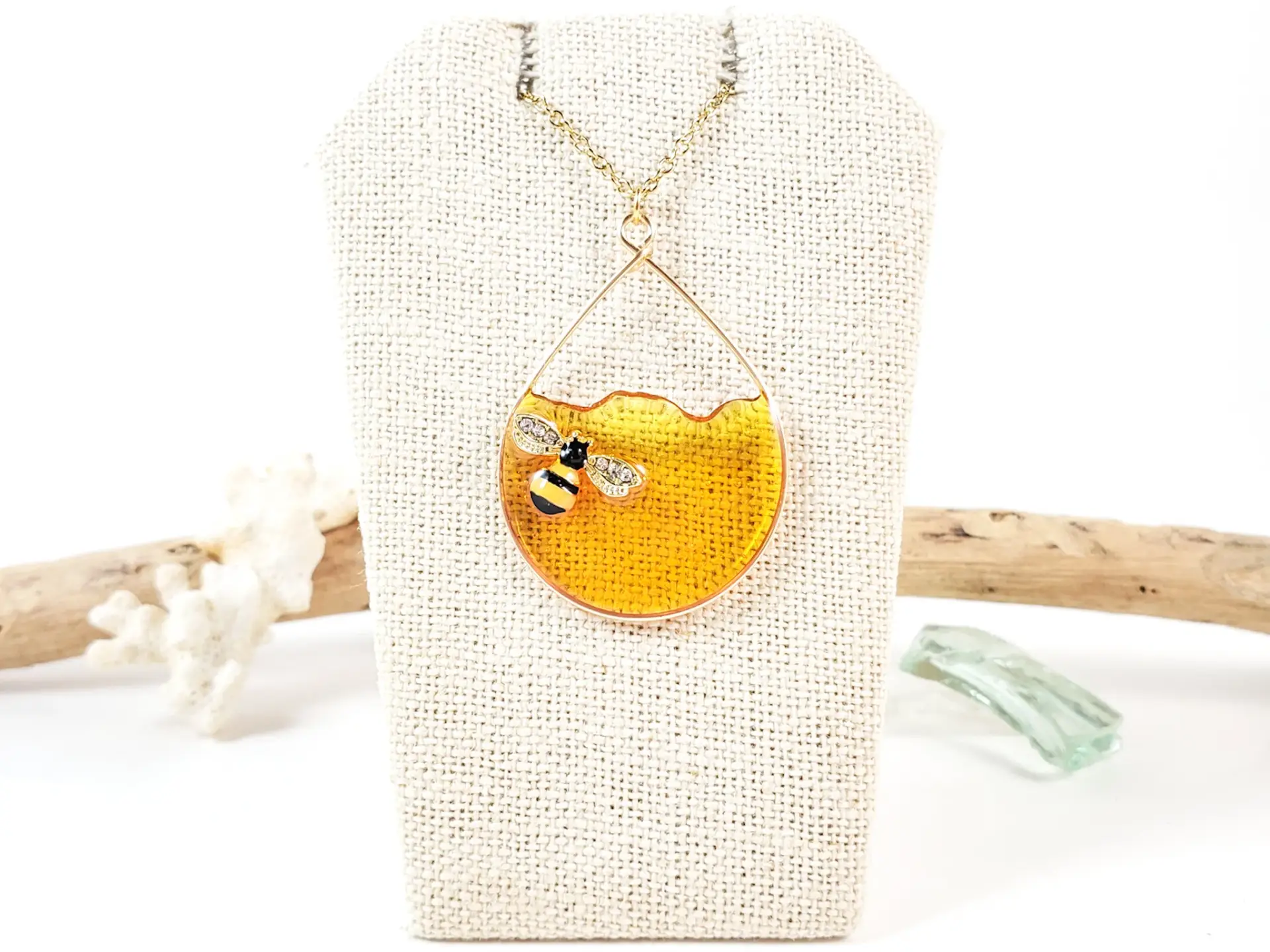 Honeybee earrings and necklace - Image 2