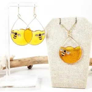 Honeybee earrings and necklace
