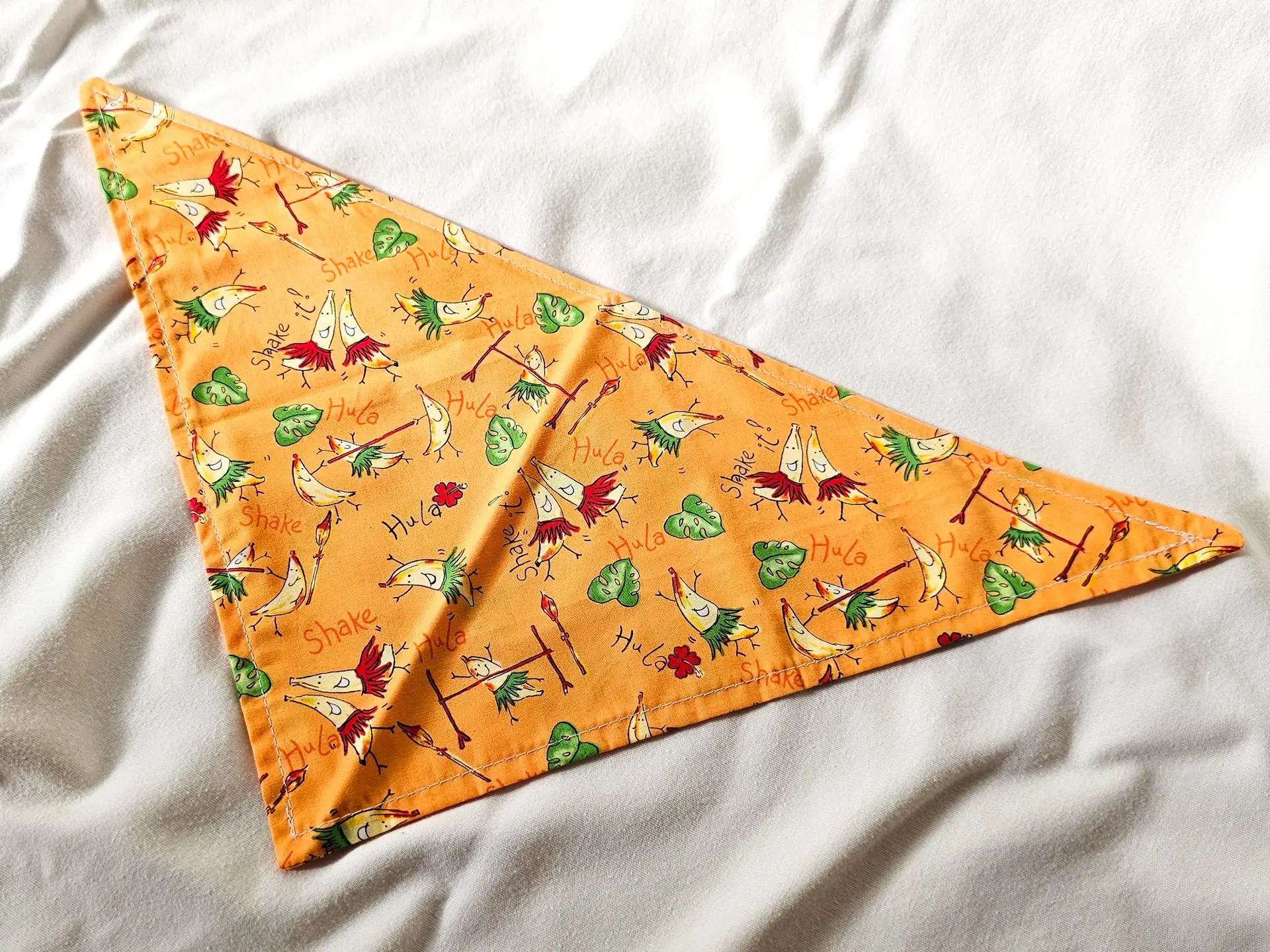 Orange hula banana doggy bandana