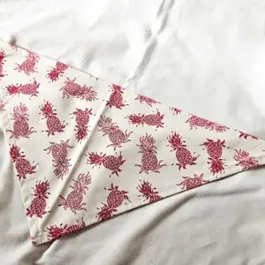 Red pineapple and white doggy bandana