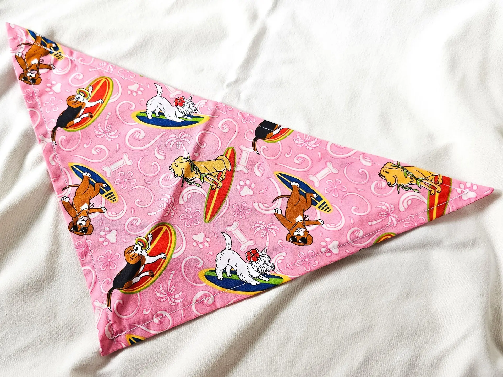 Pink surfer doggy bandana