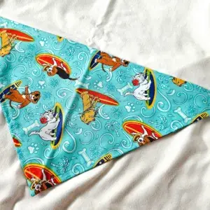 Turquoise surfer doggy bandana