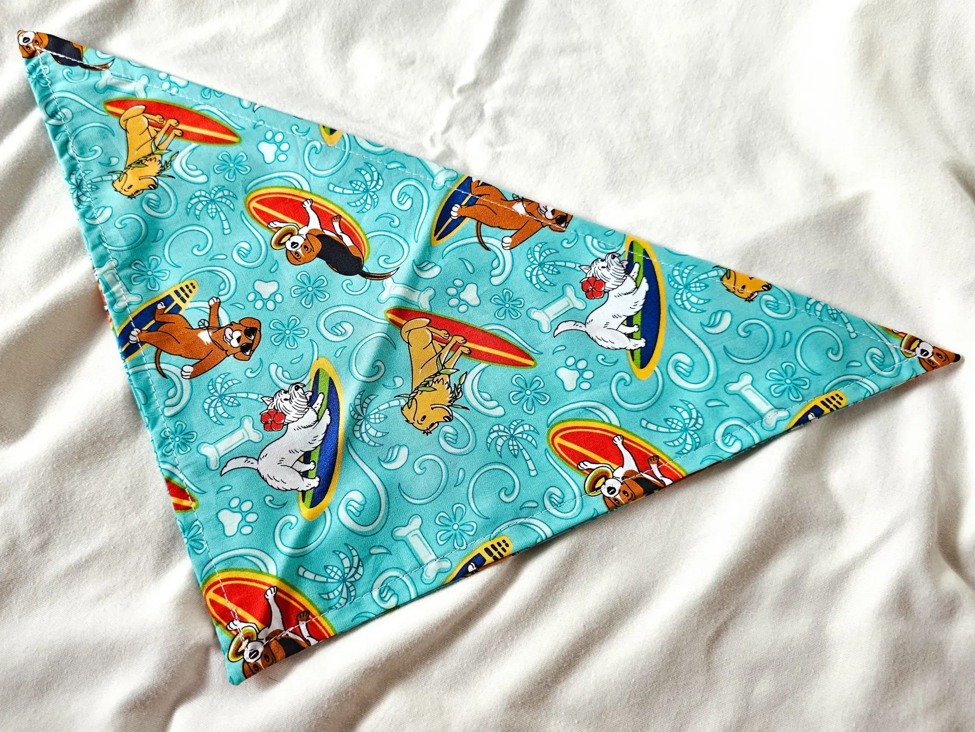 Turquoise surfer doggy bandana