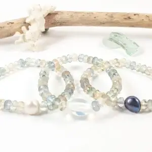Sandy Beach Glass Stretch Bracelet