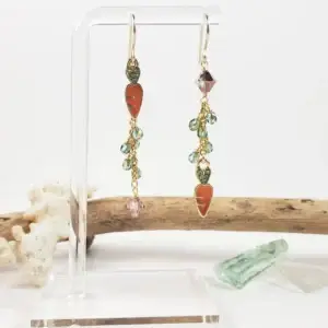 Carrot asymmetrical earrings
