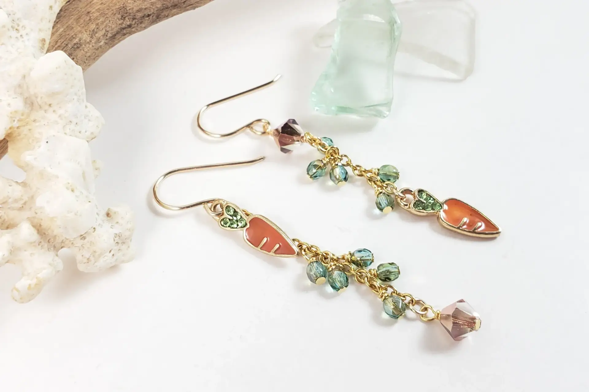 Carrot asymmetrical earrings - Image 2