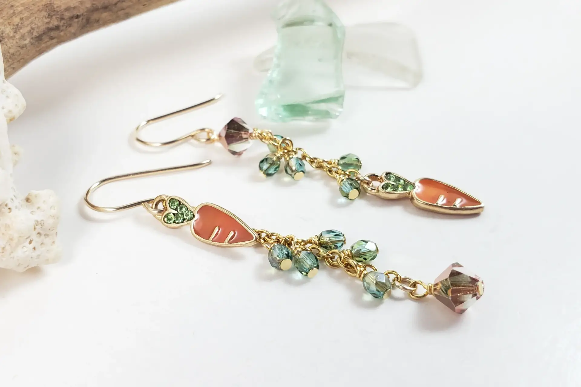 Carrot asymmetrical earrings - Image 3