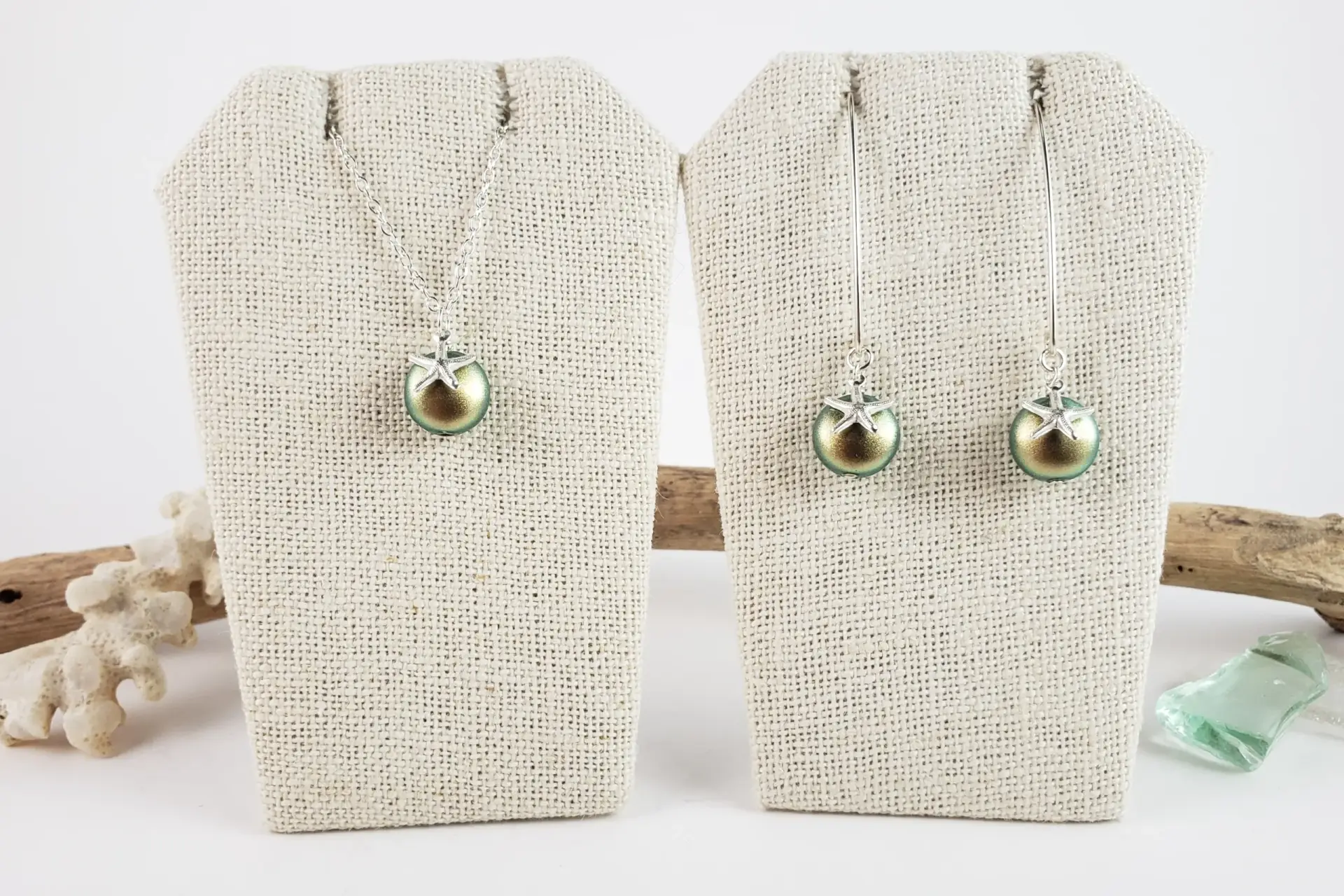 Coin pearl starfish earrings and necklace - Image 14