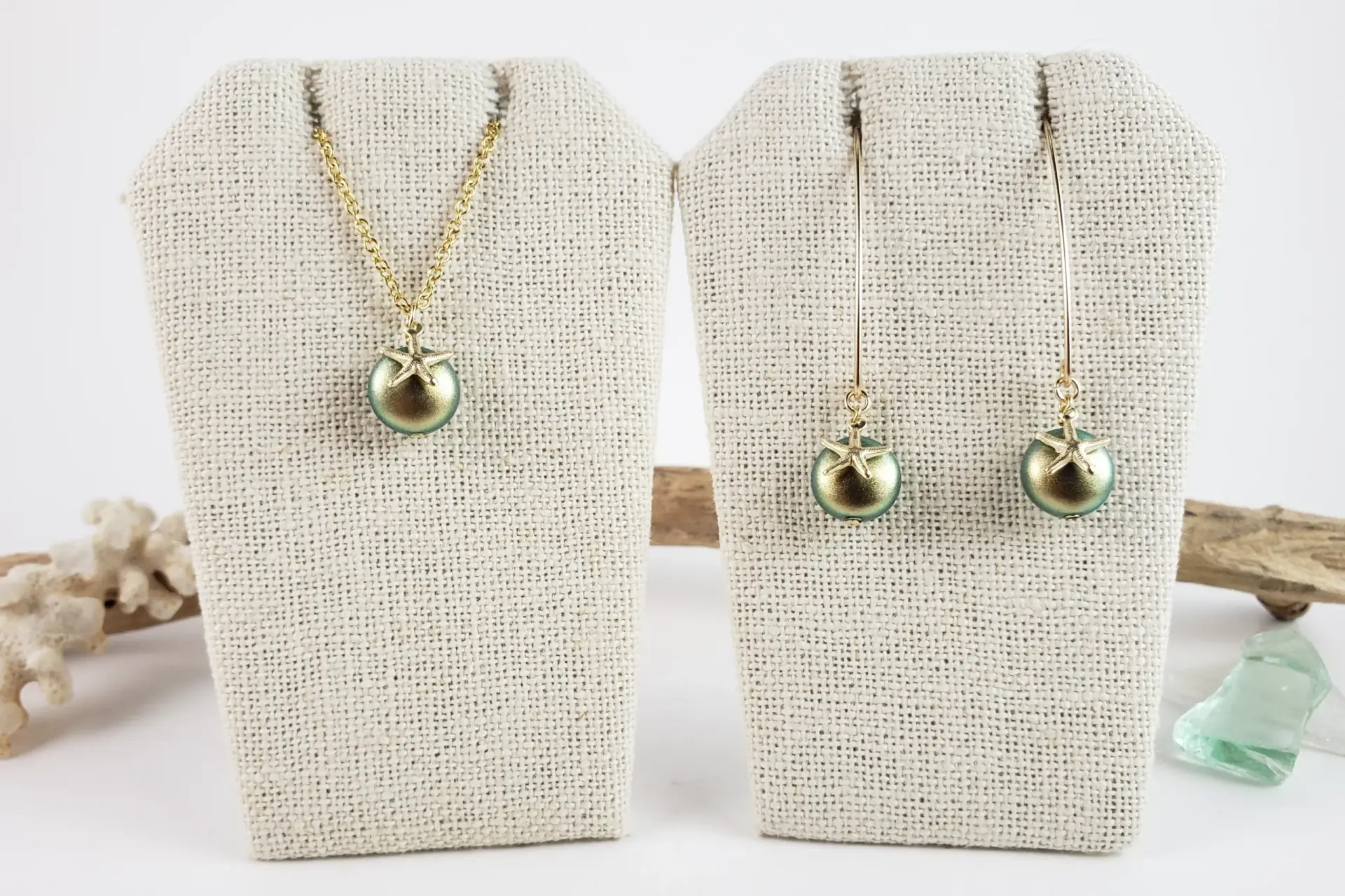Coin pearl starfish earrings and necklace - Image 13