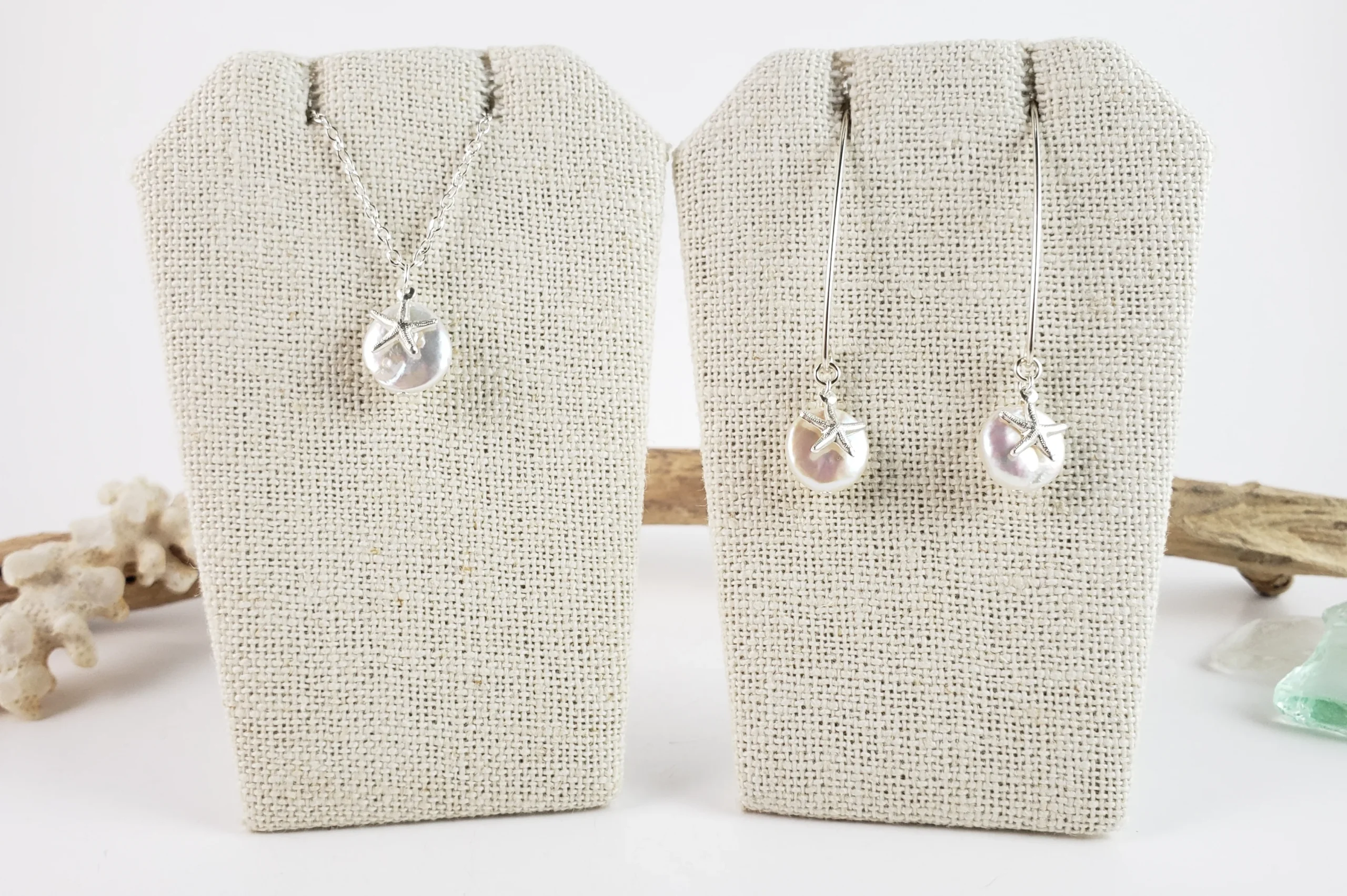 Coin pearl starfish earrings and necklace - Image 12