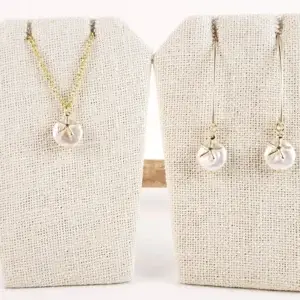 Coin pearl starfish earrings and necklace