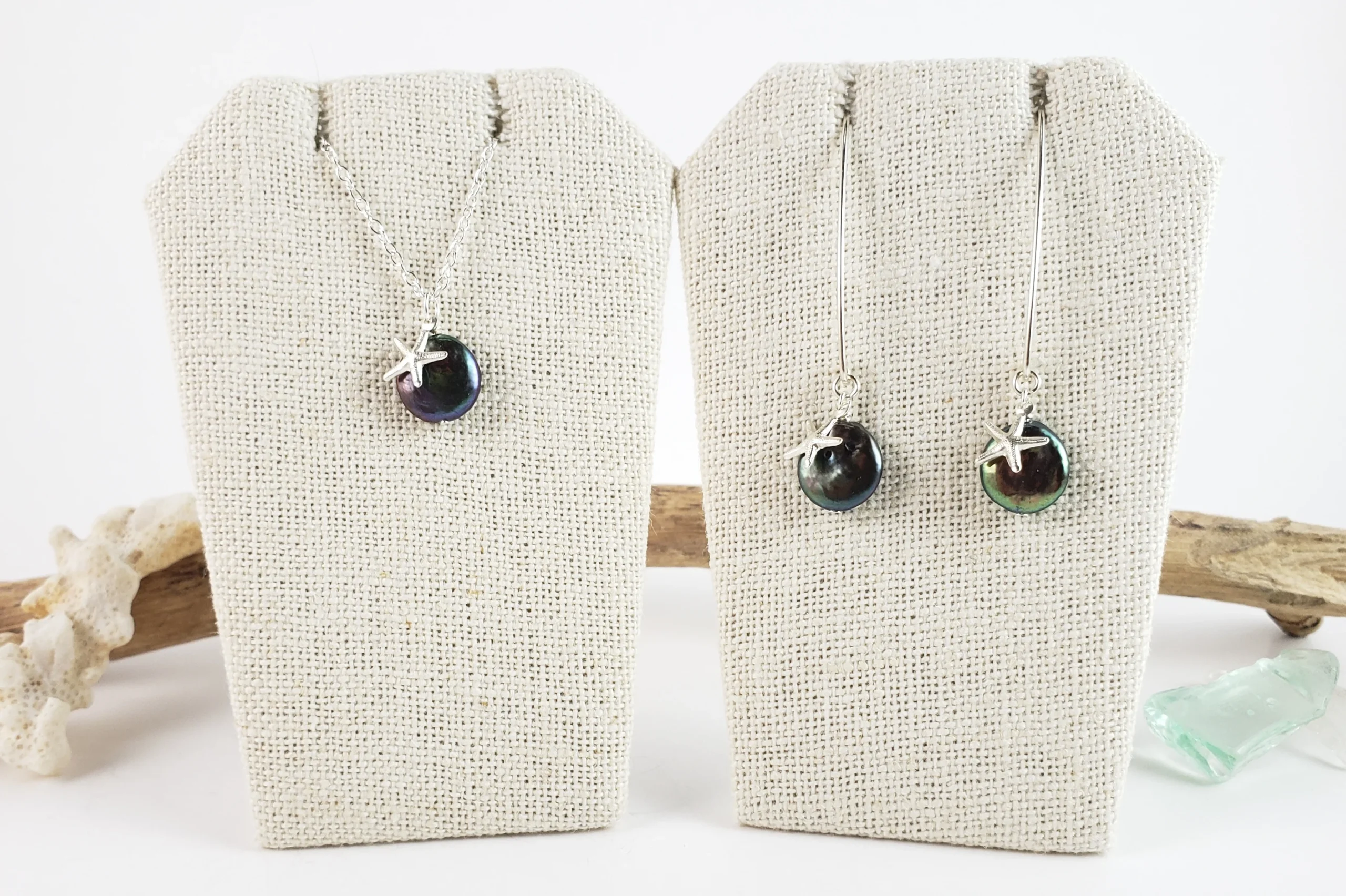 Coin pearl starfish earrings and necklace - Image 11