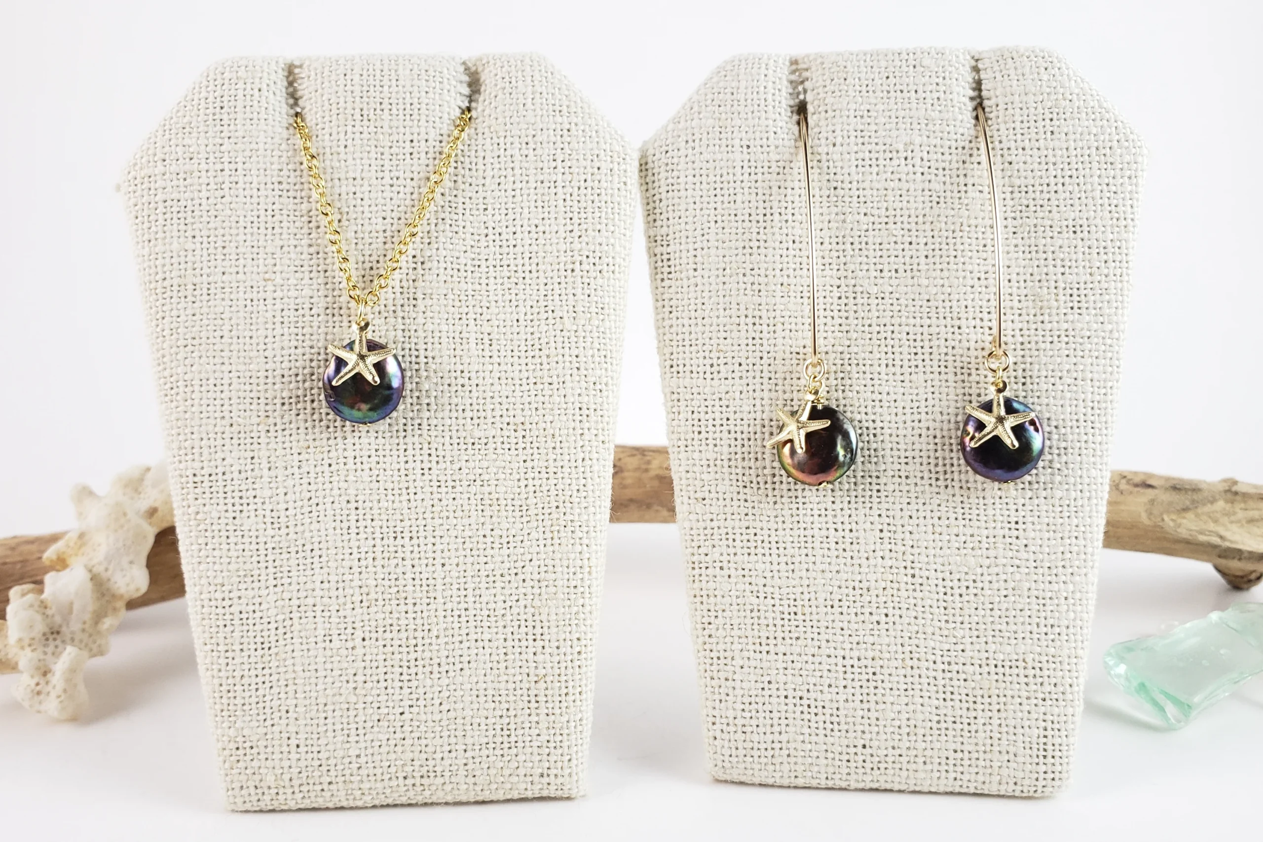 Coin pearl starfish earrings and necklace - Image 10