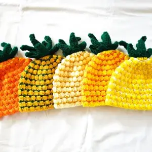 Crochet pineapple baby hat