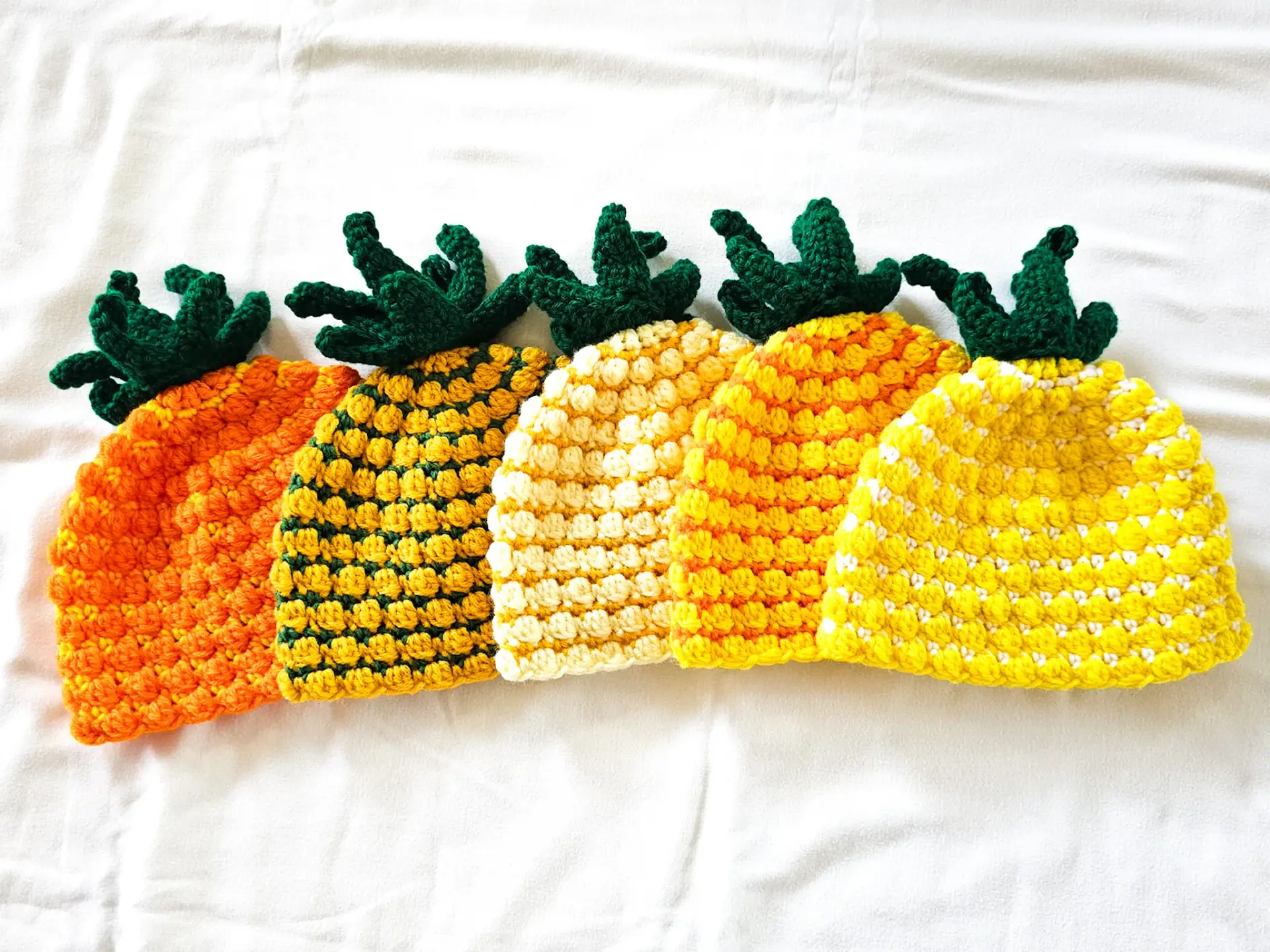 Crochet pineapple baby hat