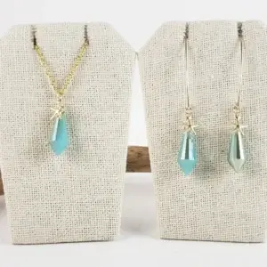 Crystal drop and starfish earrings and necklace