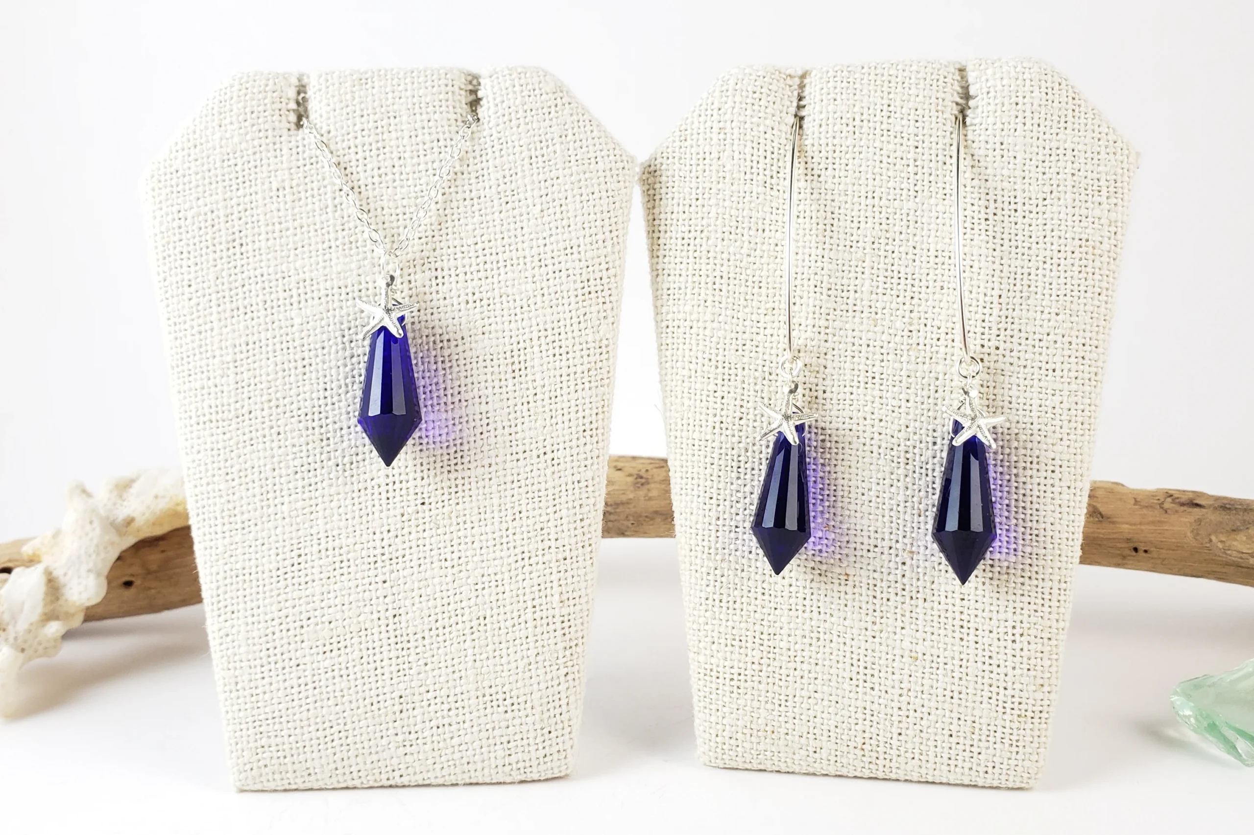 Crystal drop and starfish earrings and necklace - Image 5