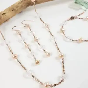 The crystal sea collection earrings, bracelet, anklet, and necklace