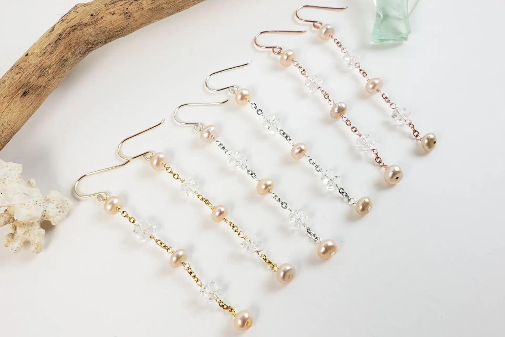 The crystal sea collection earrings, bracelet, anklet, and necklace - Image 5