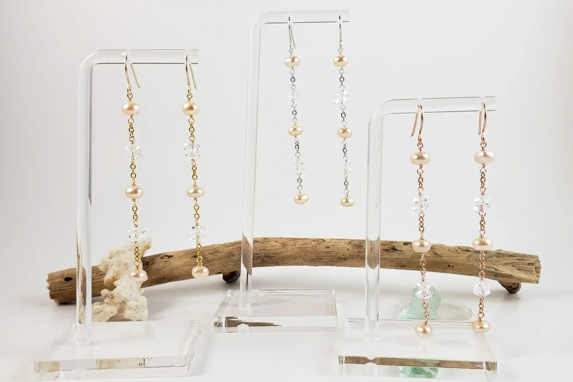 The crystal sea collection earrings, bracelet, anklet, and necklace - Image 4