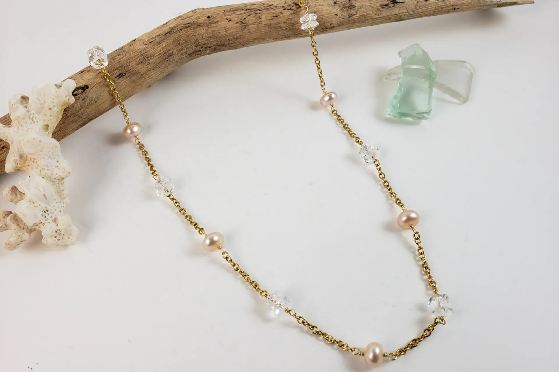 The crystal sea collection earrings, bracelet, anklet, and necklace - Image 11