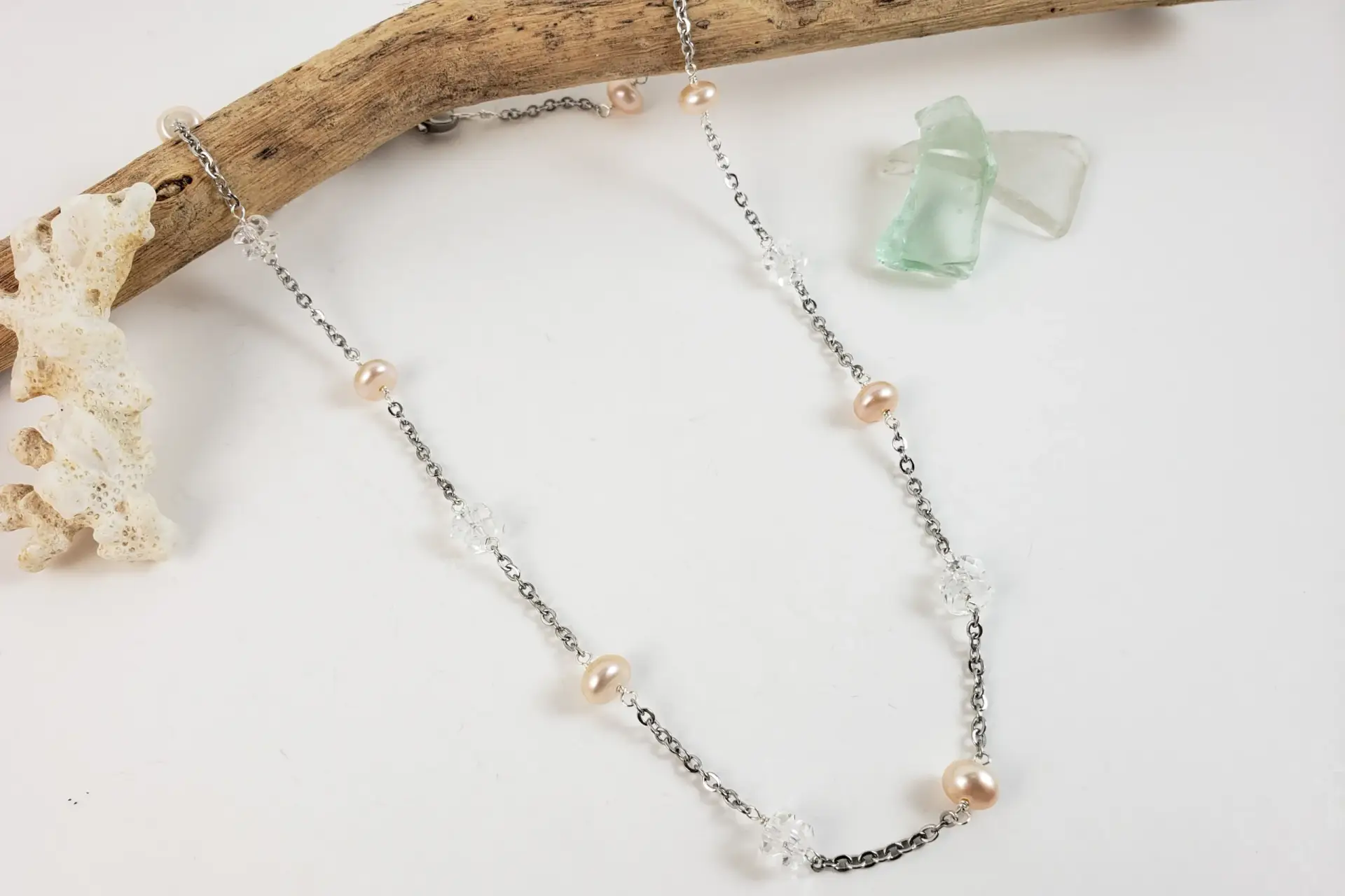 The crystal sea collection earrings, bracelet, anklet, and necklace - Image 10