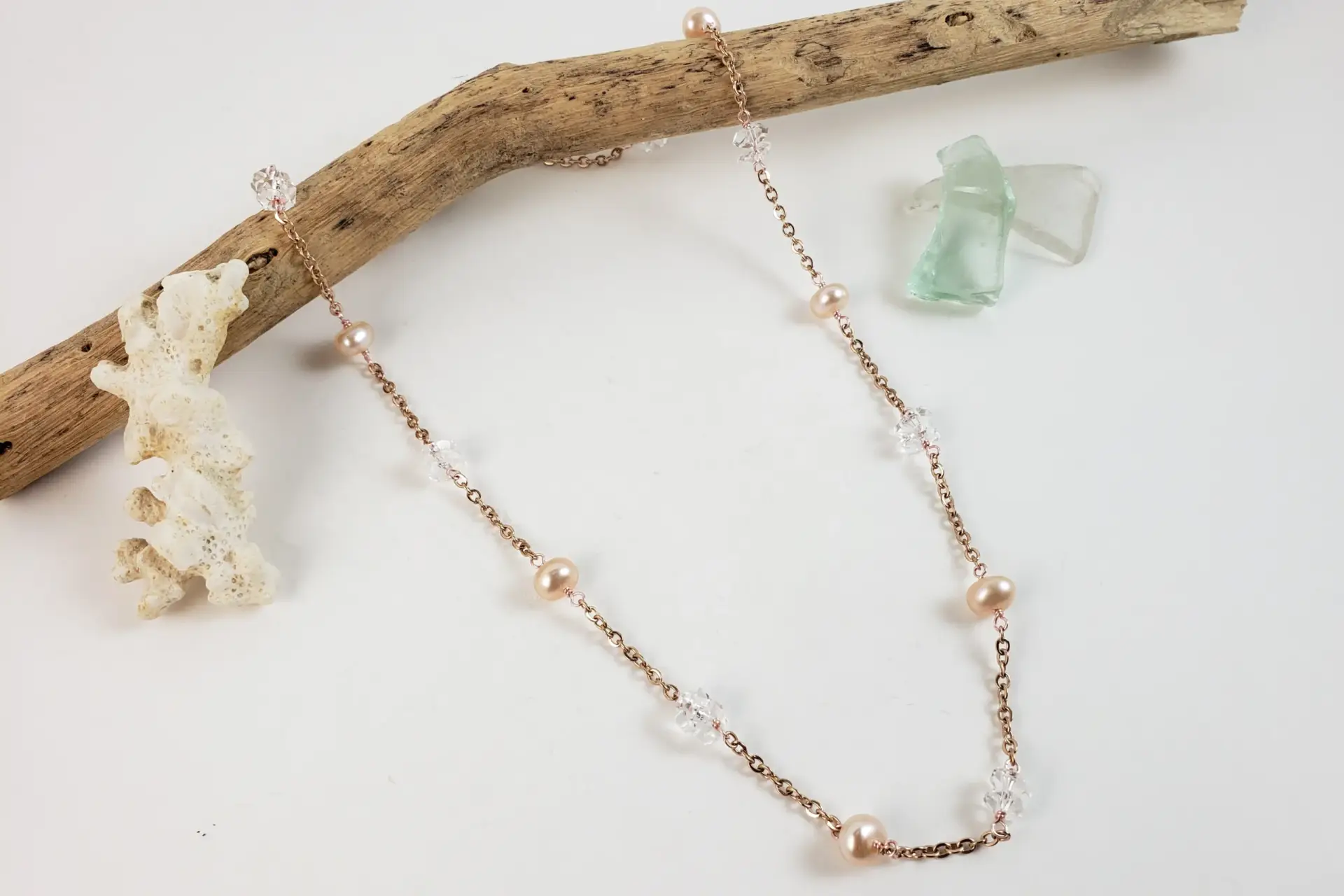 The crystal sea collection earrings, bracelet, anklet, and necklace - Image 9