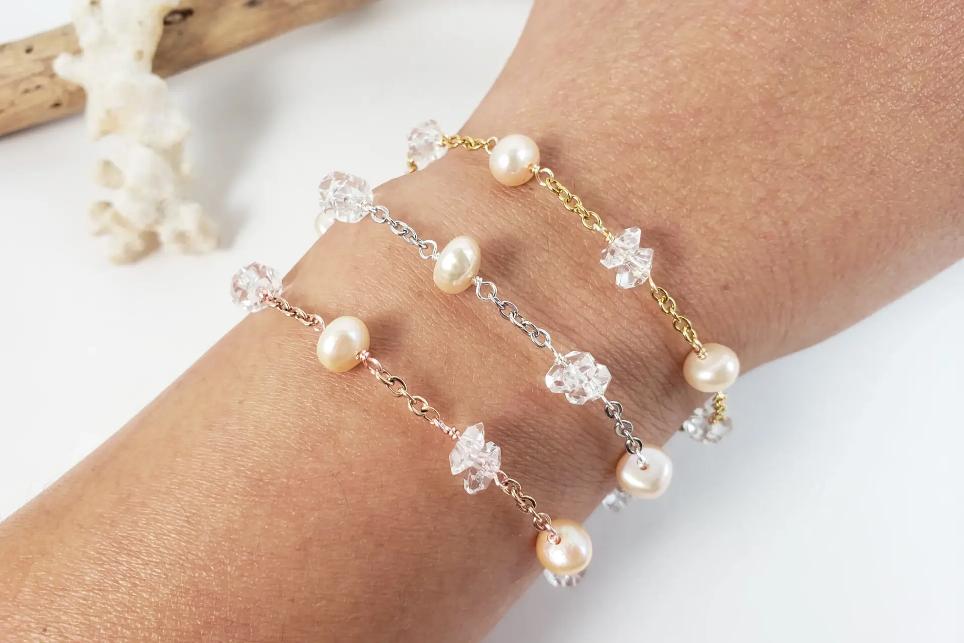The crystal sea collection earrings, bracelet, anklet, and necklace - Image 8