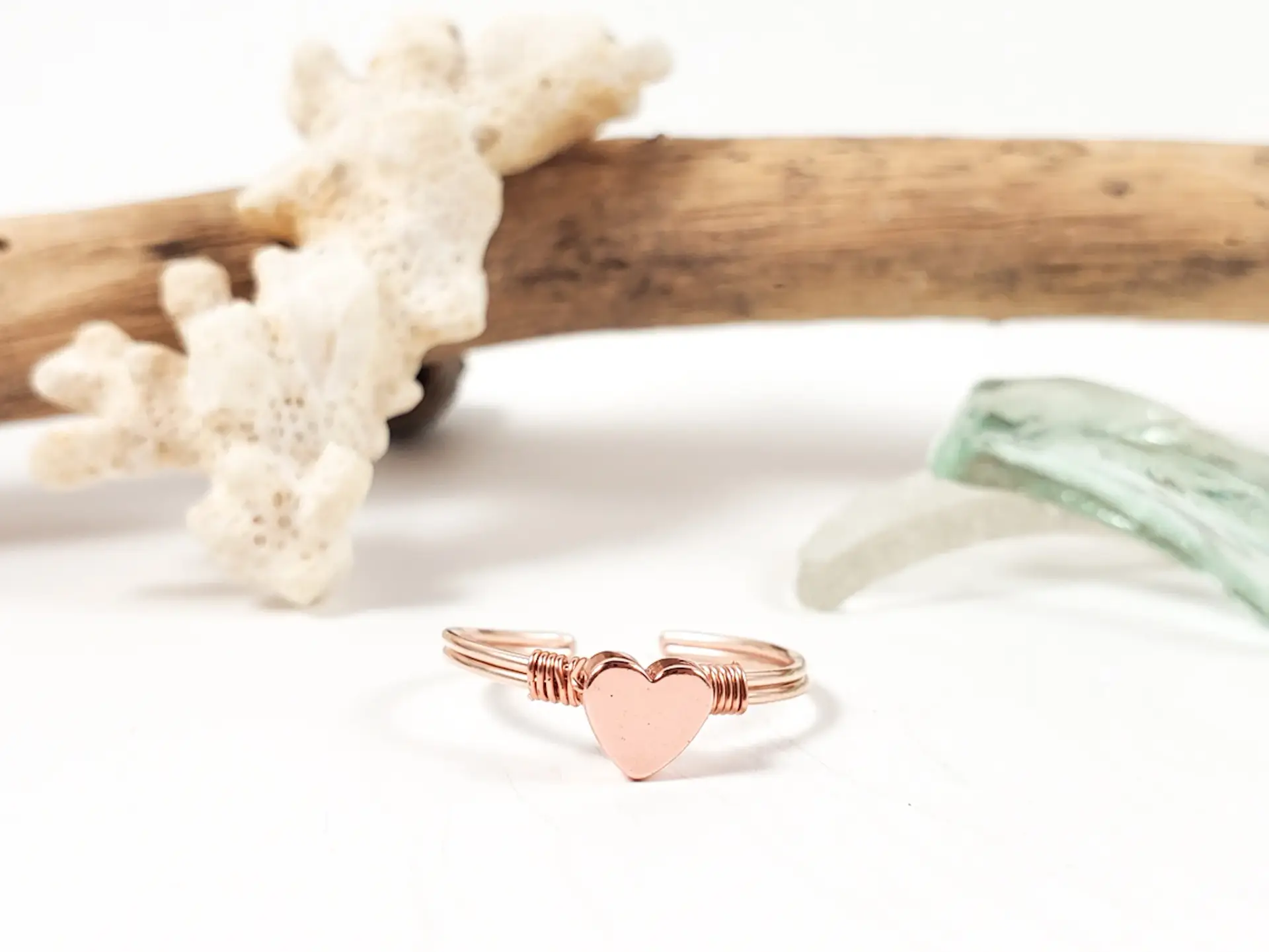 Stacking heart rings in yellow gold, silver, and rose gold - Image 6