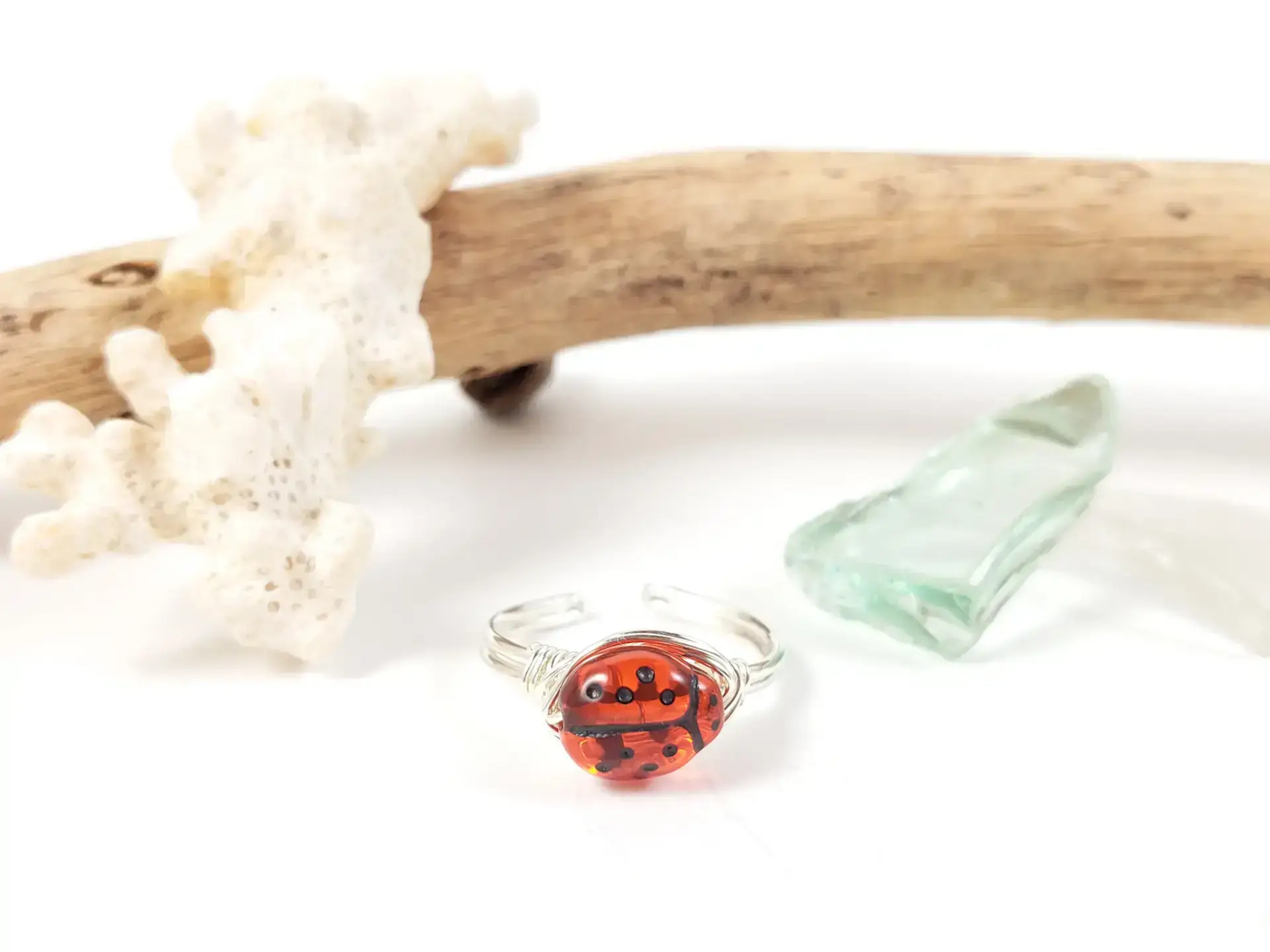 Ladybug earrings, necklace, bracelet, and ring in red or turquoise - Image 10