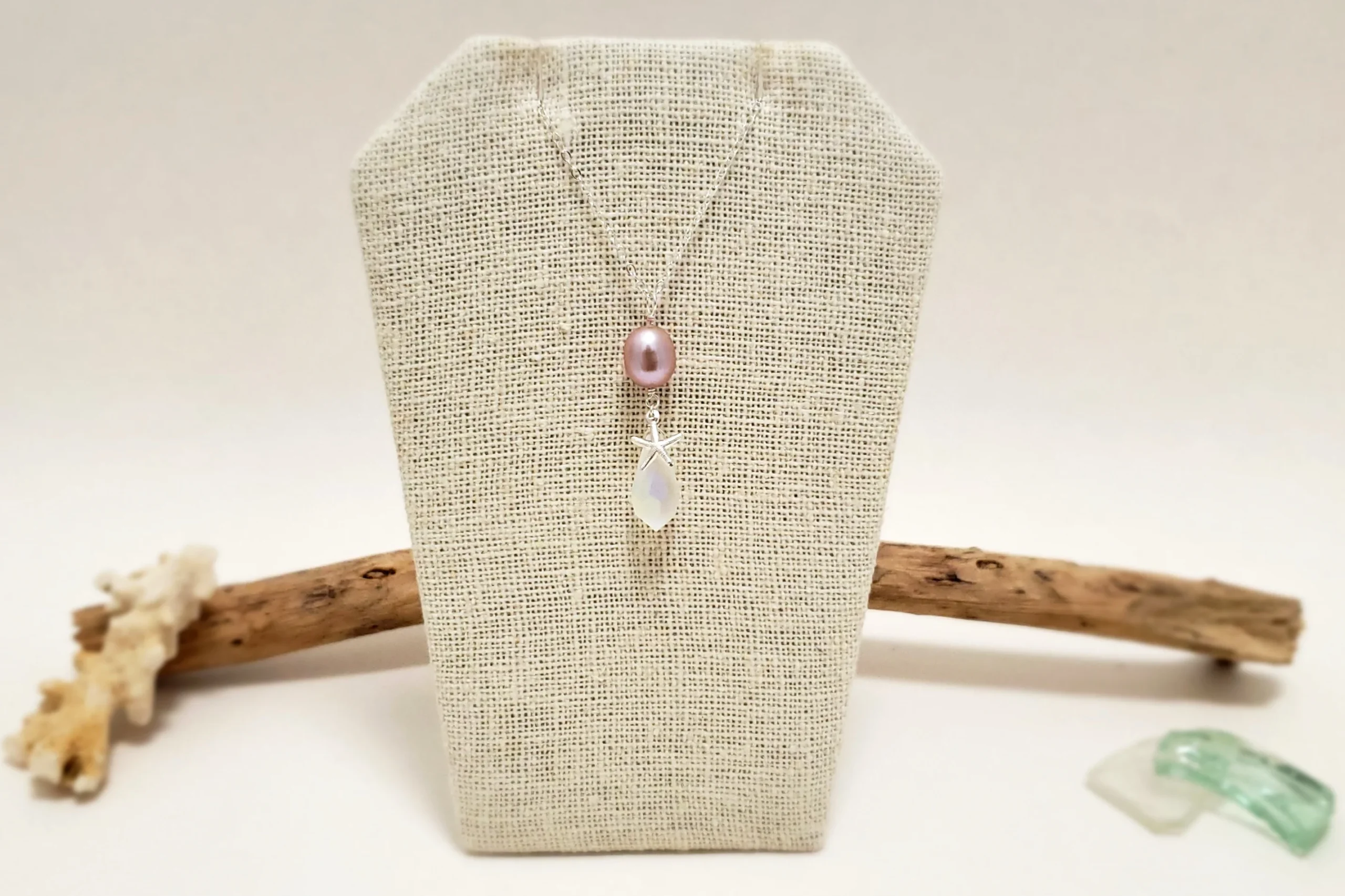 Lavender Freshwater Pearl, Starfish, and Crystal Earrings - Image 7