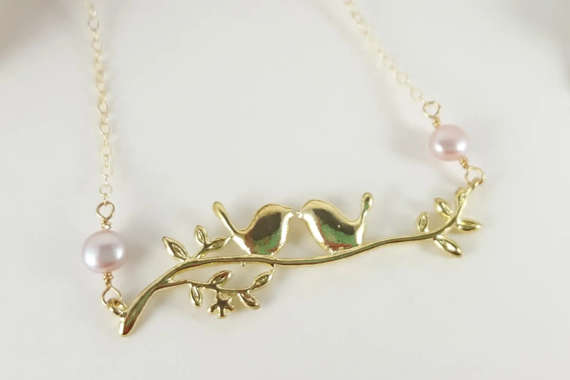 Lovebirds on branch necklace - Image 3
