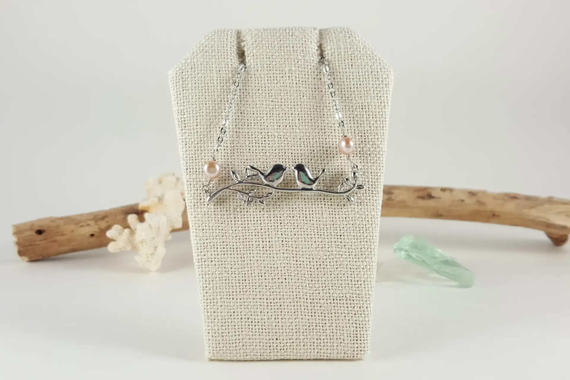 Lovebirds on branch necklace - Image 5