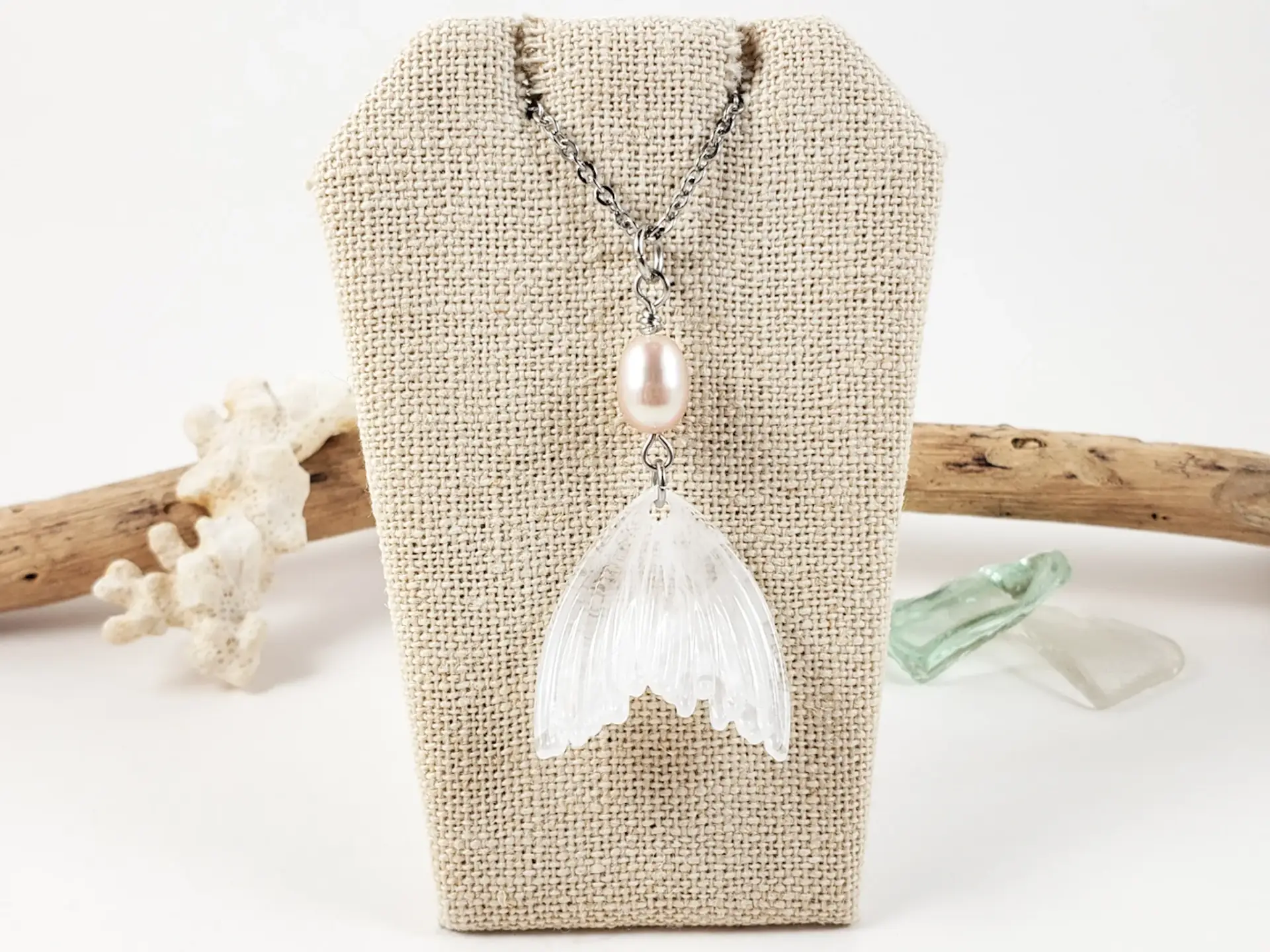 Mermaid tail and freshwater pearl earrings and necklaces - Image 17