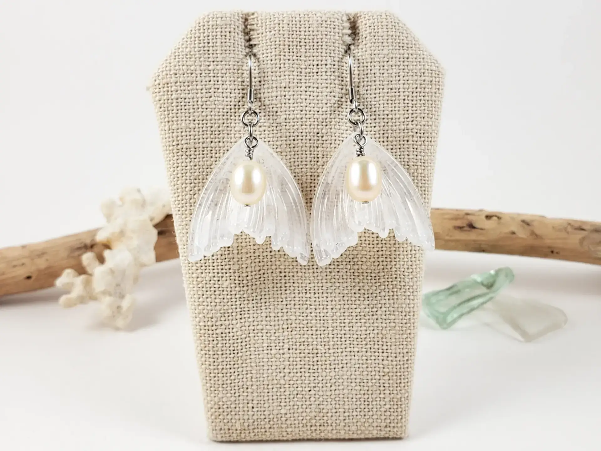 Mermaid tail and freshwater pearl earrings and necklaces - Image 9