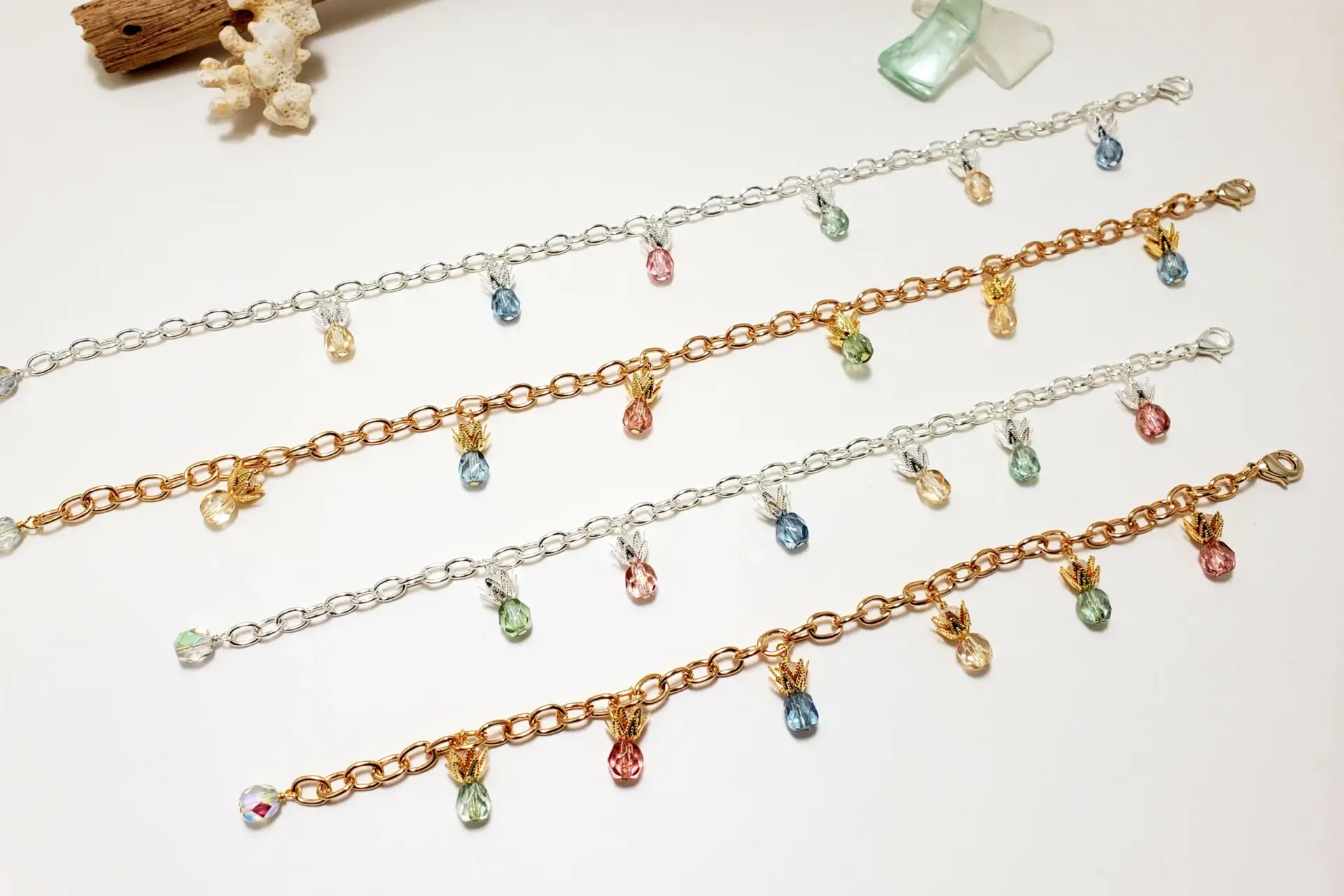 Pineapple charm bracelet or anklet - Image 6