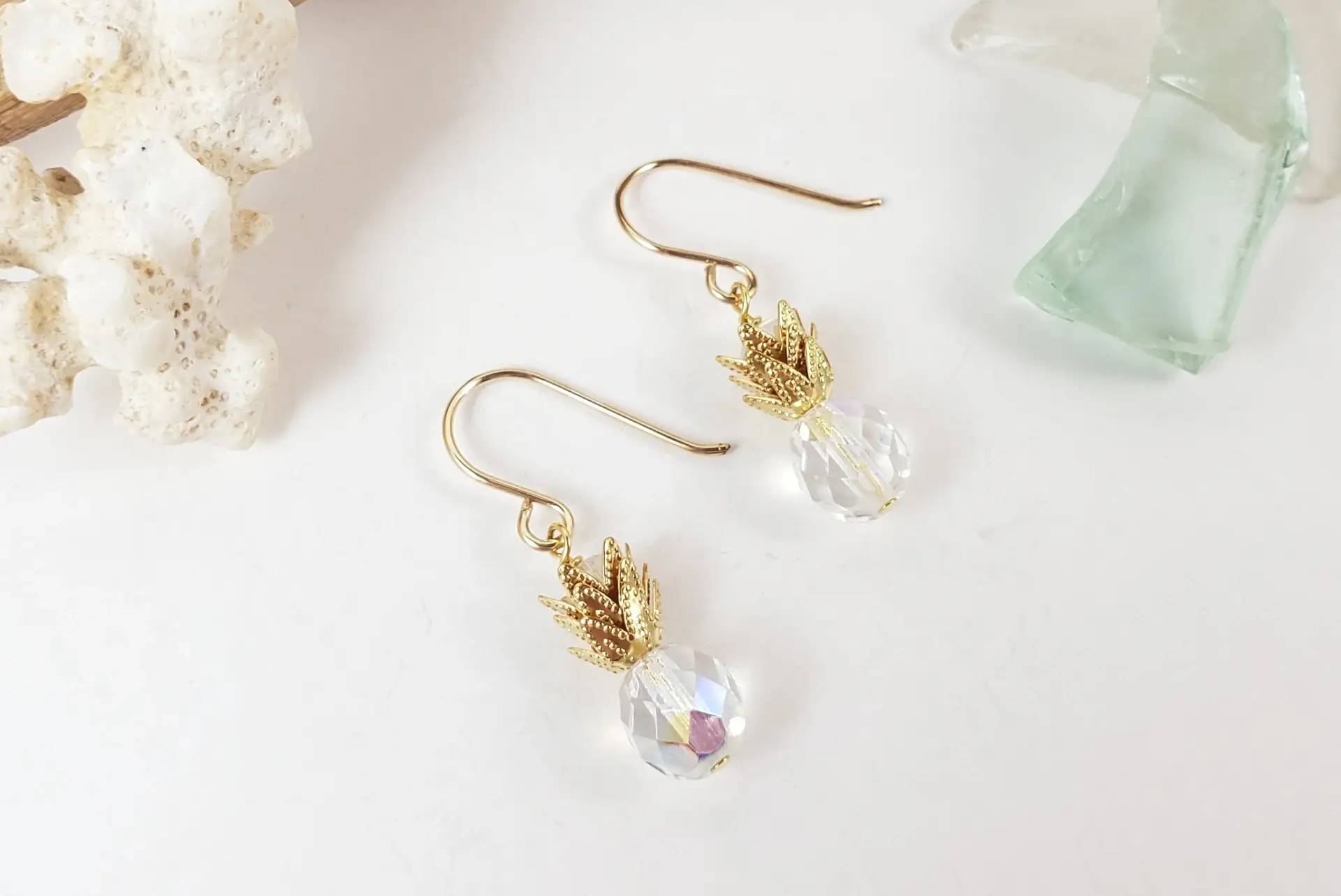 Pineapple earrings and necklace in different colors - Image 2