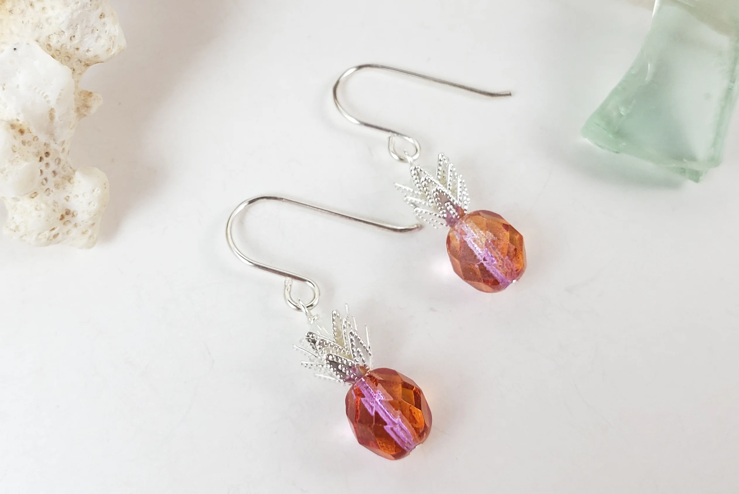 Pineapple earrings and necklace in different colors - Image 9