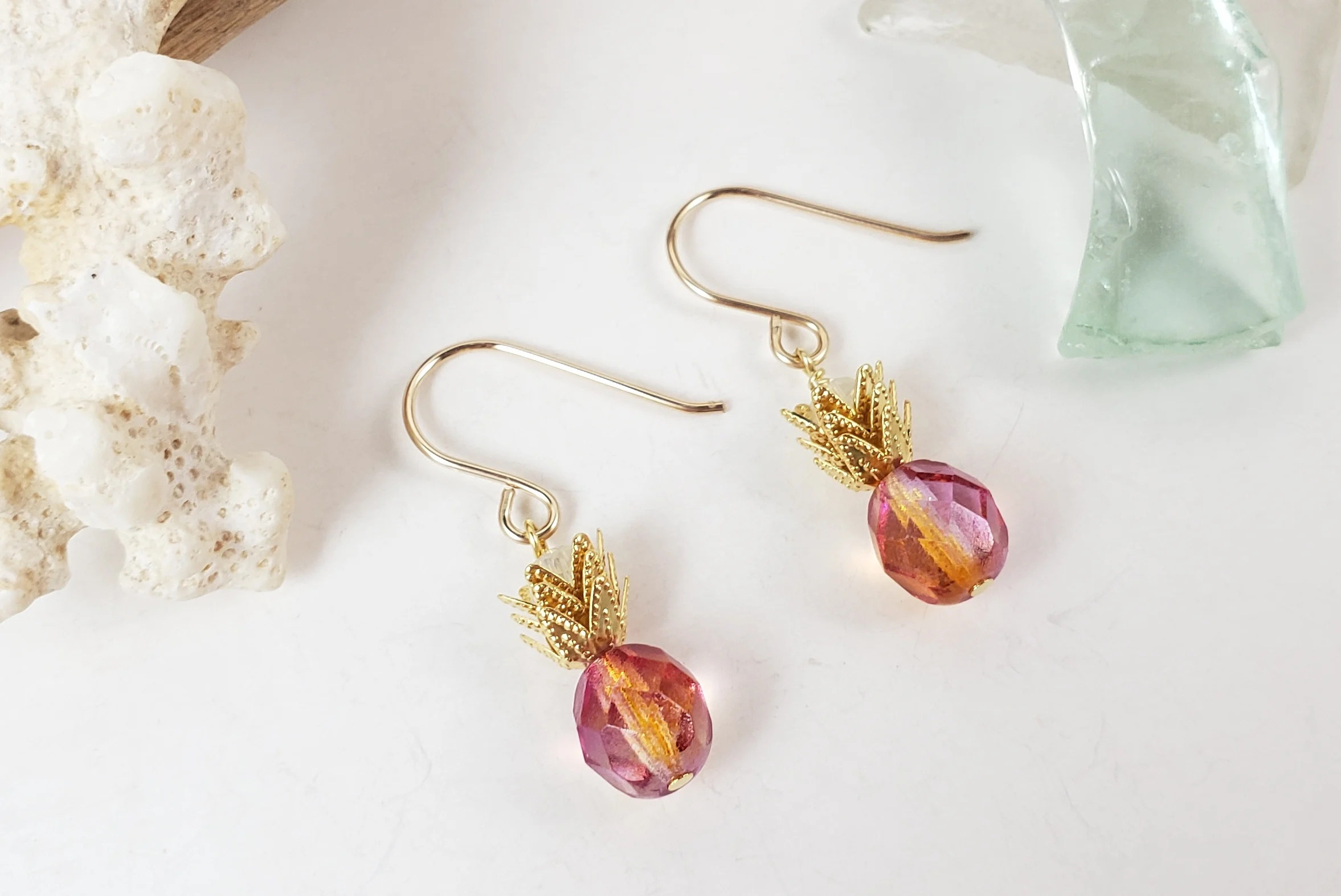 Pineapple earrings and necklace in different colors - Image 8
