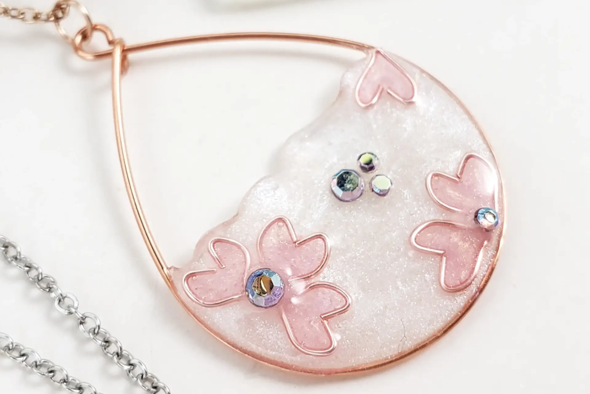 Sakura (cherry blossom) earrings and necklace - Image 2