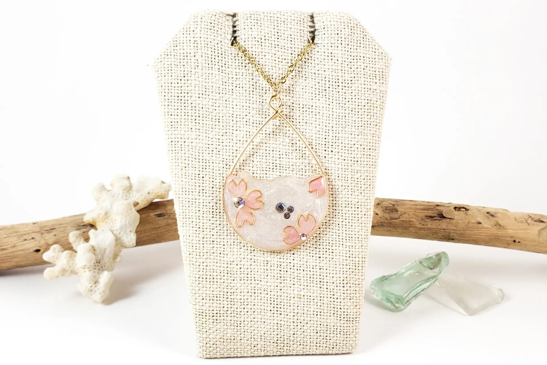 Sakura (cherry blossom) earrings and necklace - Image 6