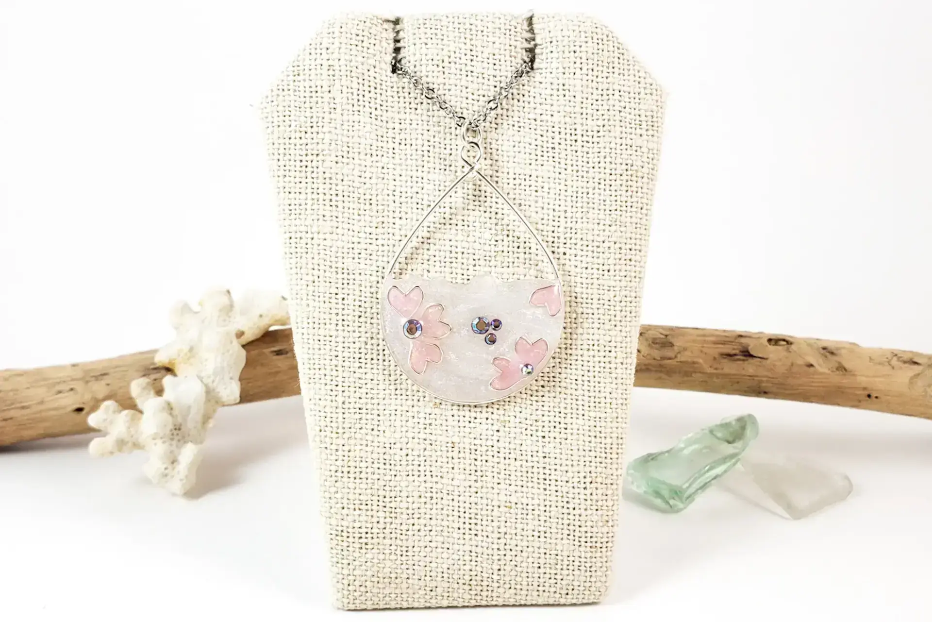 Sakura (cherry blossom) earrings and necklace - Image 7