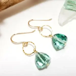 Sea green trillion earring and necklace