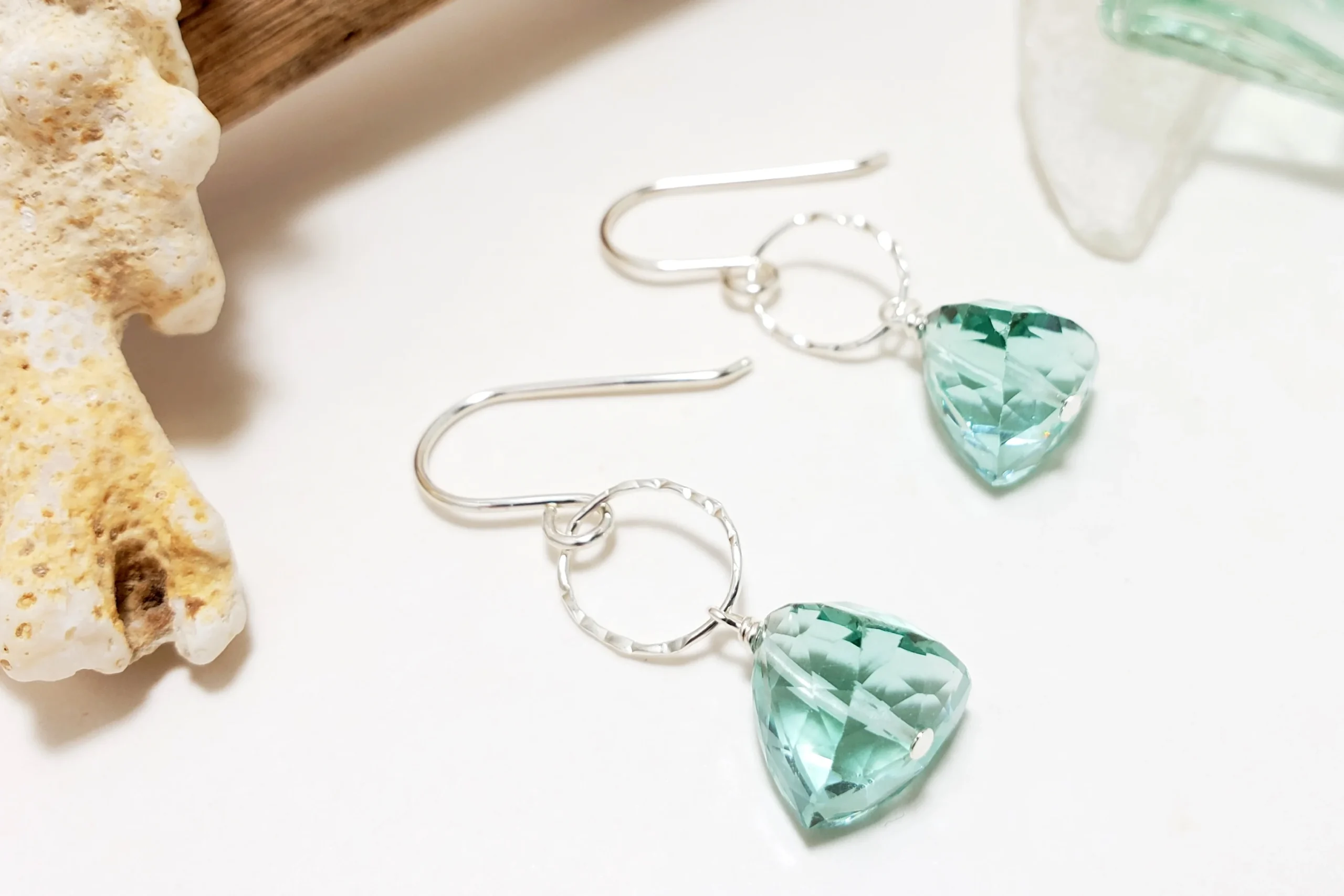 Sea green trillion earring and necklace - Image 15
