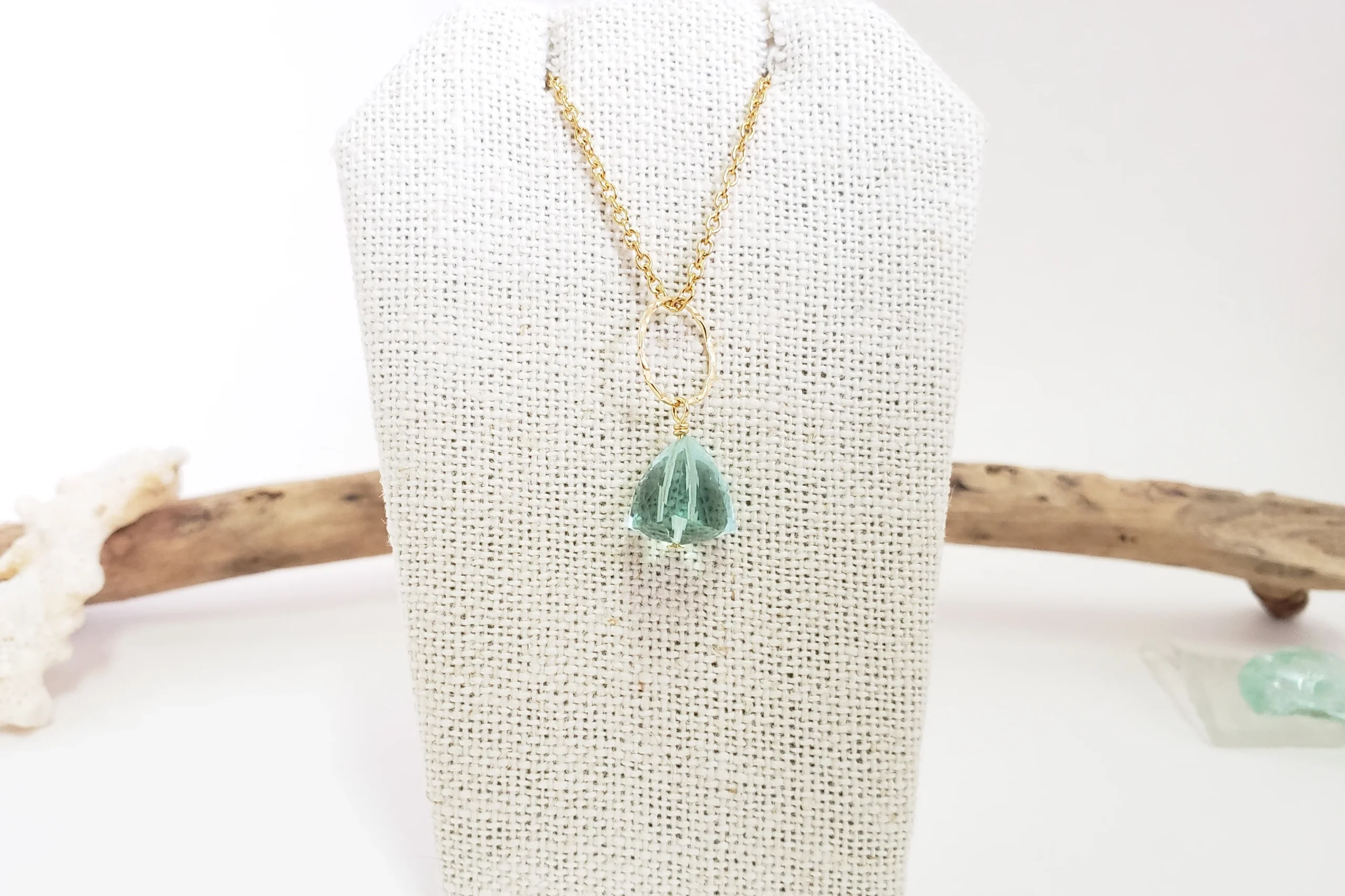 Sea green trillion earring and necklace - Image 9