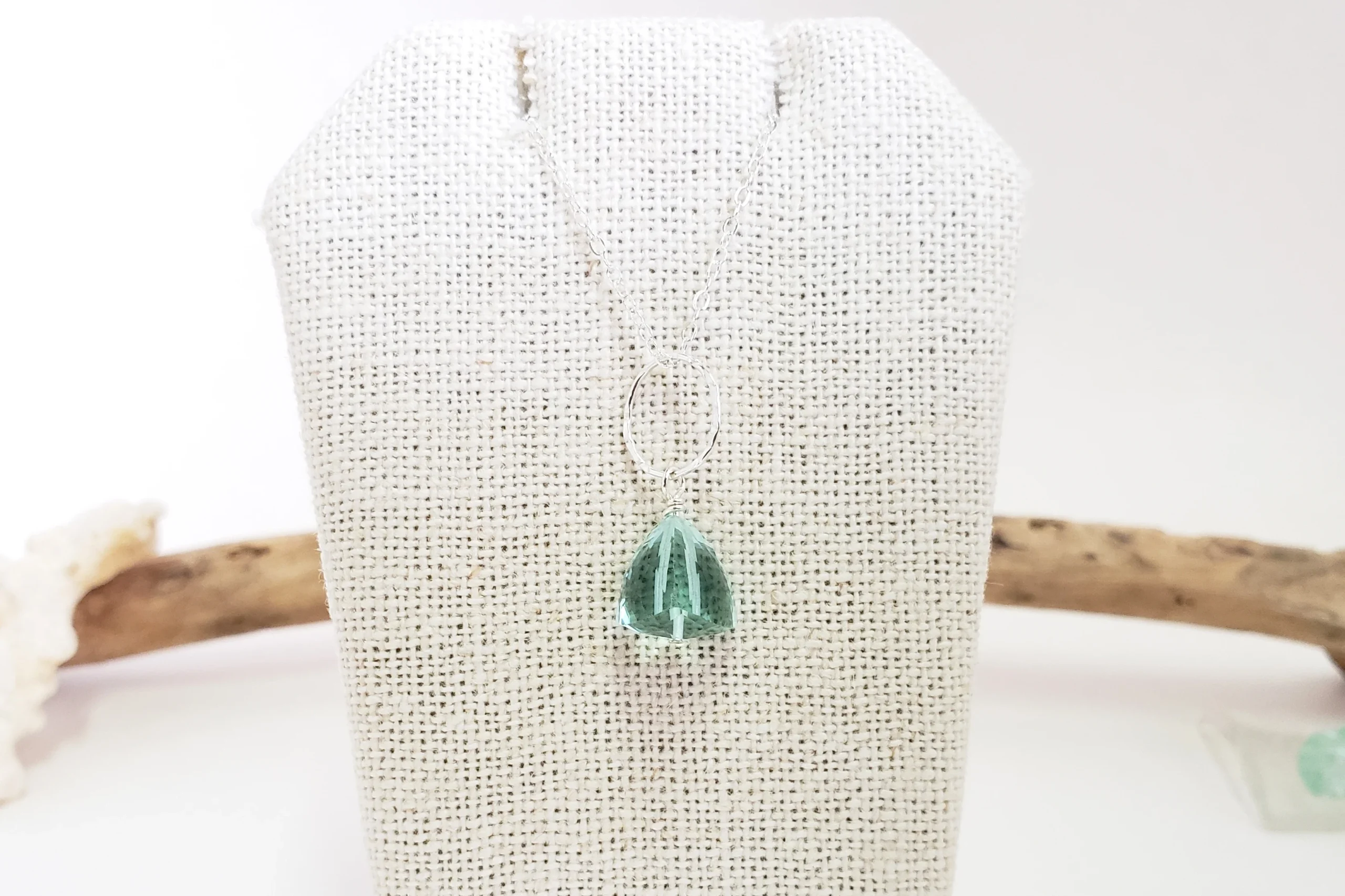 Sea green trillion earring and necklace - Image 8