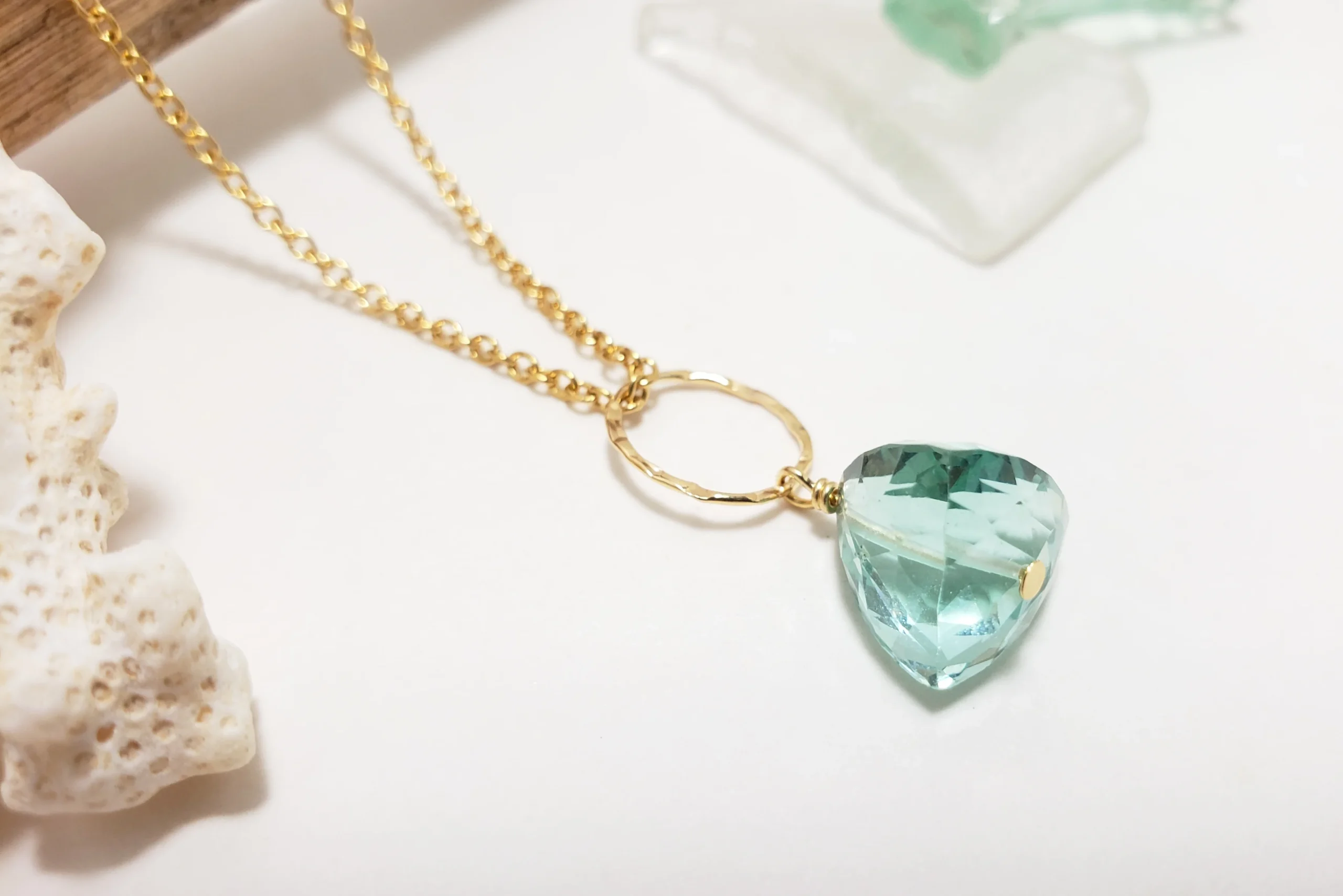 Sea green trillion earring and necklace - Image 7