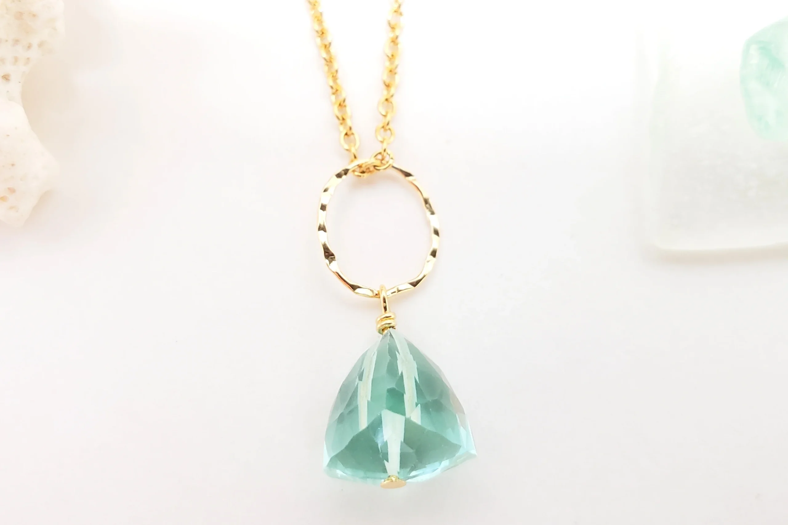 Sea green trillion earring and necklace - Image 5
