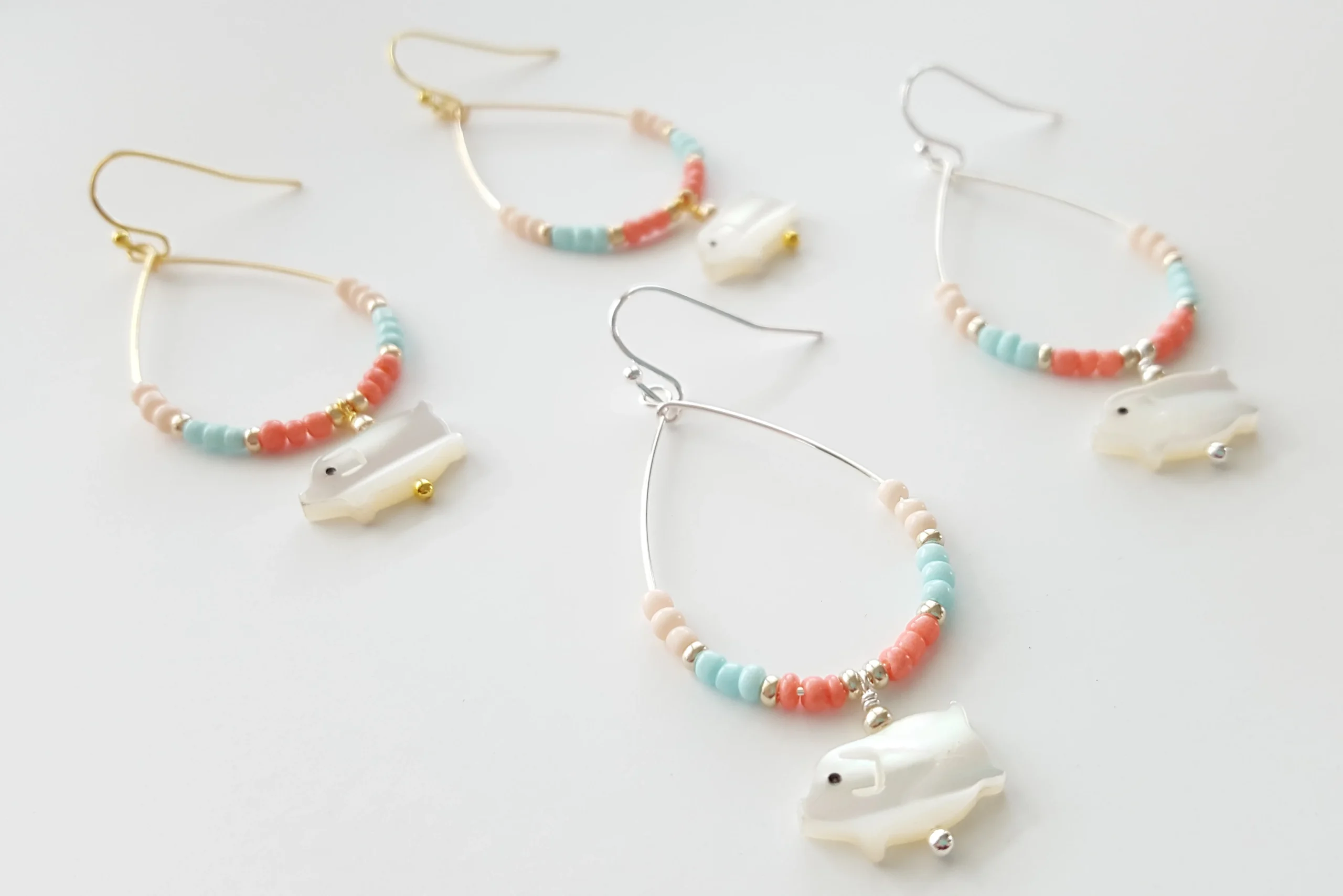 Mother of Pearl Pig Earrings - Image 4